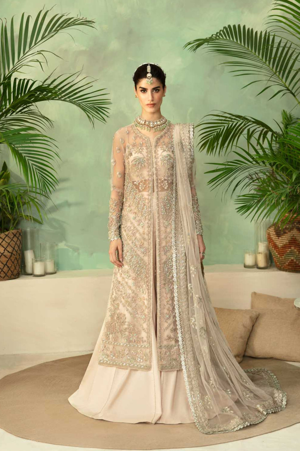 Women Wearing Imperia Cream Long Shirt For Formals Events - Pakistani Designer Wear For Women In UK | Kifat