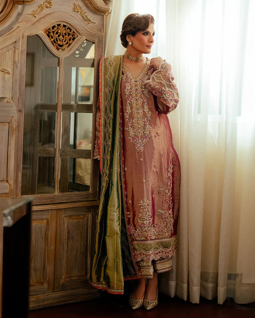 Women Wearing Seema Light Pink Long Shirt for Formal Events - Pakistani Designer Wear for Women in UK | Kifat