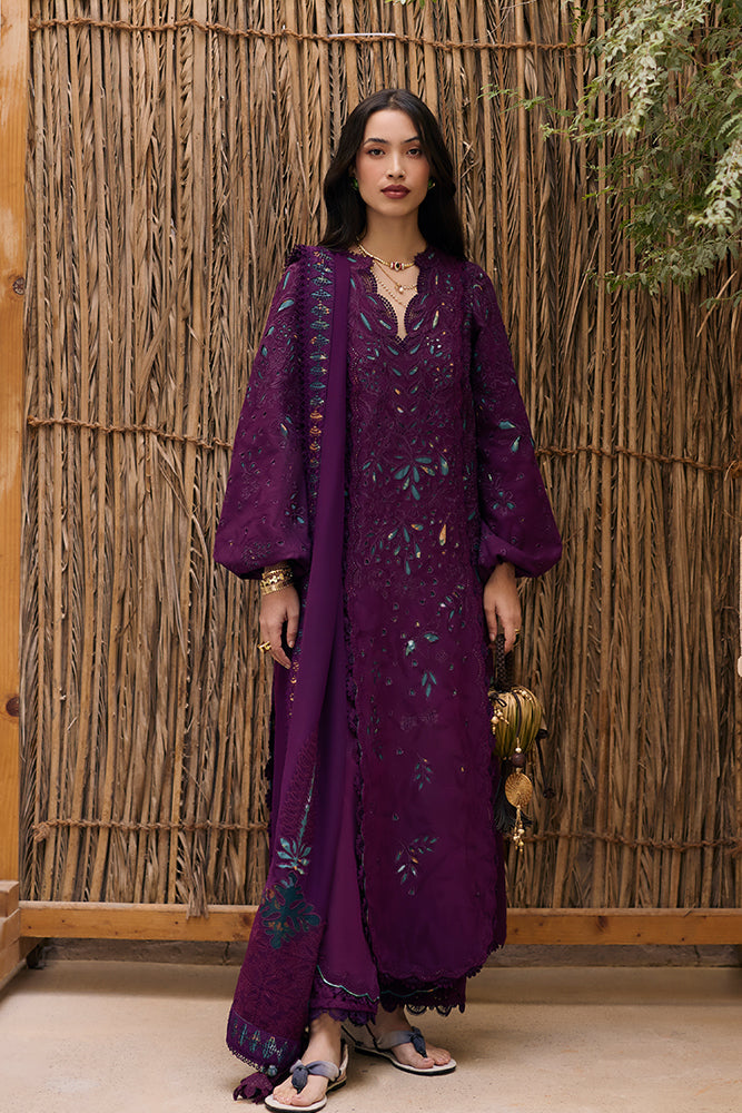 Women Wearing NAYRA Midnight Indigo Long Shirt with Pants for Festive Events - Pakistani Designer Wear for Women in UK | Kifat