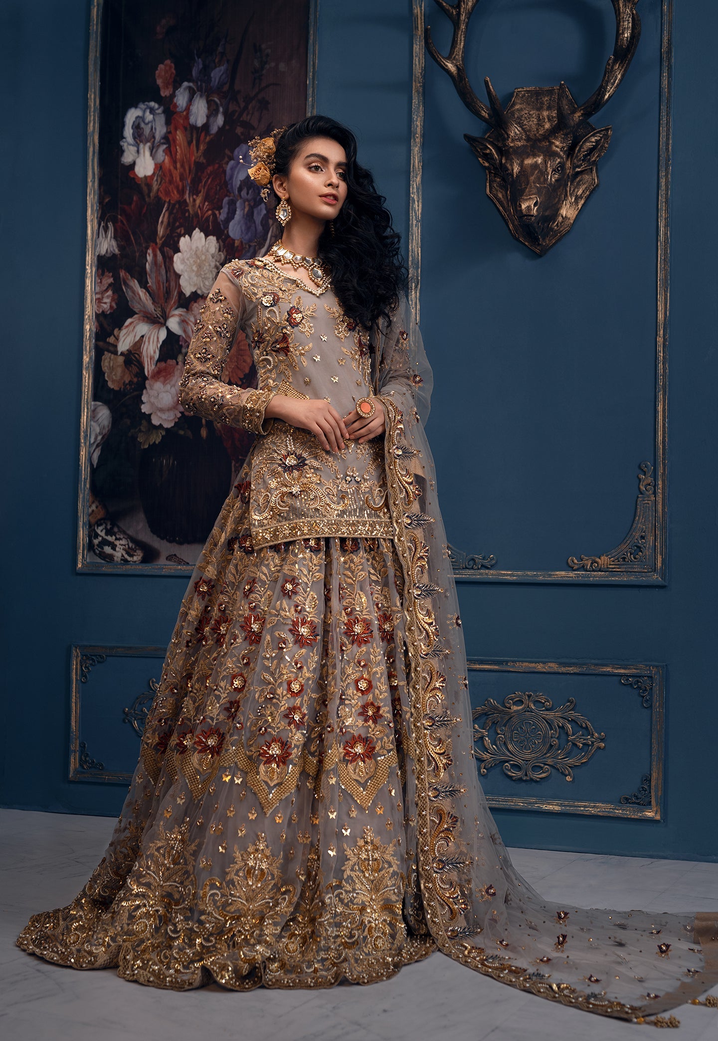 Women Wearing Queen Bee Multi Lehnga For Bridals Events - Pakistani Designer Wear For Women In UK | Kifat