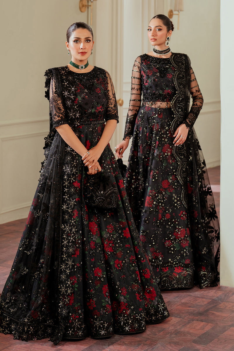 Baroque NET CH13-05 Black Frock,Lehenga for Formal Events - Pakistani Designer Wear for Women in UK | Kifat