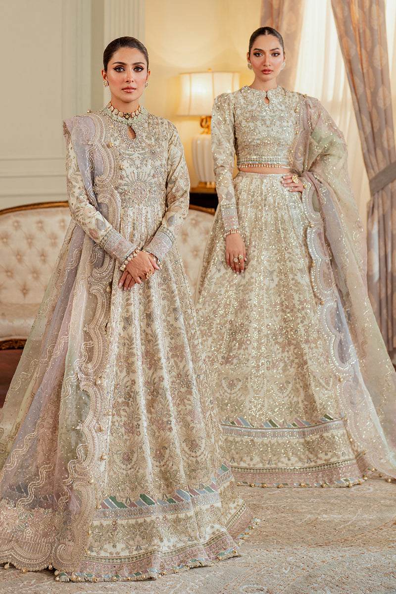 Baroque NET CH13-06 Ivory Frock,Lehenga for Wedding Wear - Pakistani Designer Wear for Women in UK | Kifat