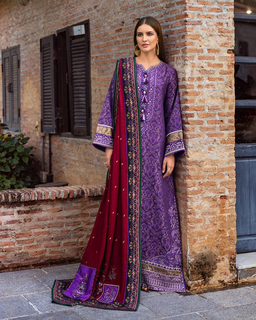 Women Wearing Bella Terra Purple Long Shirt for Casual Events - Pakistani Designer Wear for Women in UK | Kifat