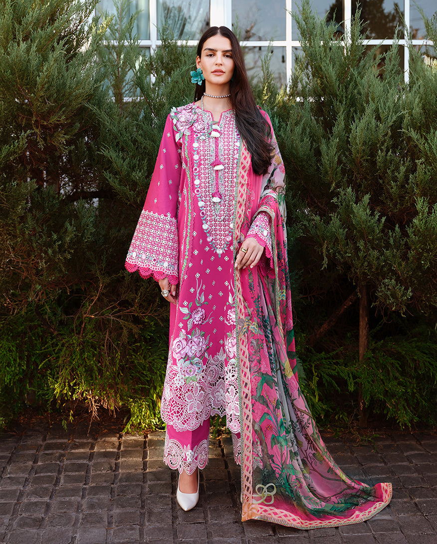 Women Wearing Blushing Rose Shocking Pink Long Shirt For Luxury Events - Pakistani Designer Wear For Women In UK | Kifat