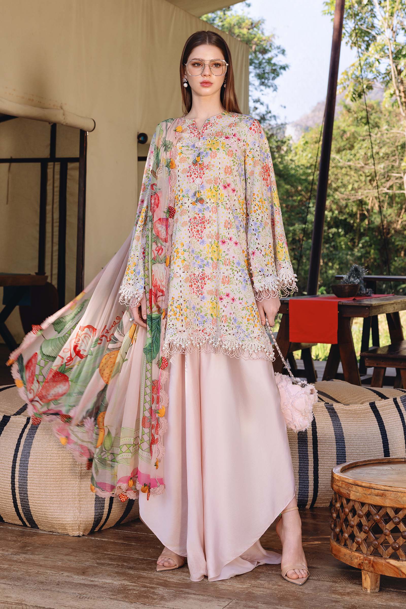 Women Wearing mpt-2914-a Peach Peach for Festive Events - Pakistani Designer Wear for Women in UK | Kifat