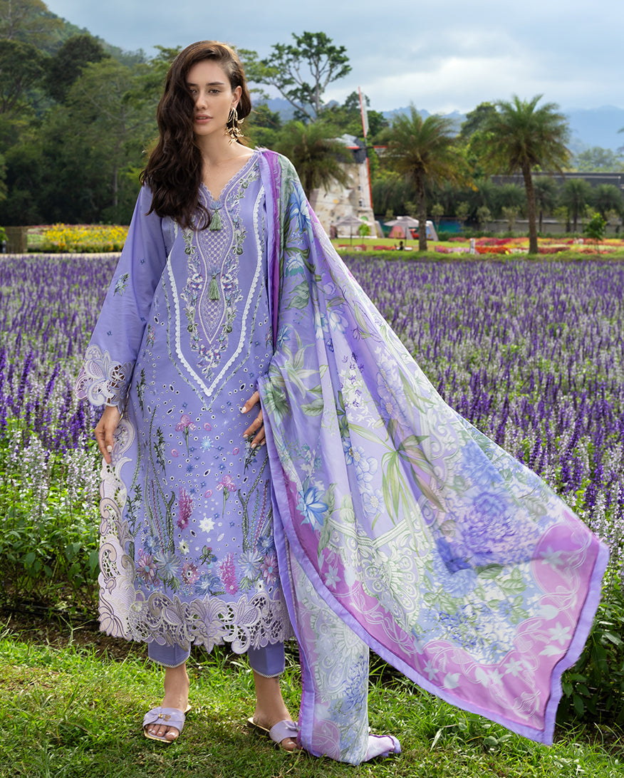 Women Wearing Daisy Reverie Light Purple Long Shirt for Festive Events - Pakistani Designer Wear for Women in UK | Kifat