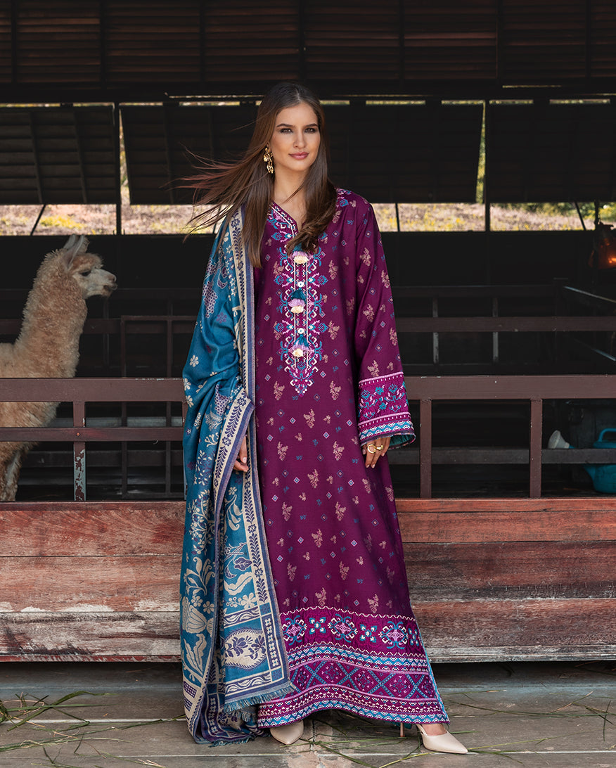 Women Wearing Florence Whisper Magenta Long Shirt for Casual Events - Pakistani Designer Wear for Women in UK | Kifat