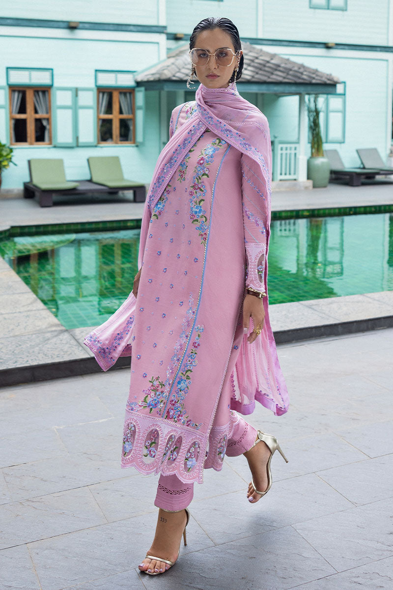 Women Wearing Leore Lilac Pink Long Shirt for Formal Events - Pakistani Designer Wear for Women in UK | Kifat