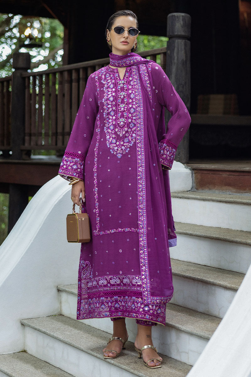 Women Wearing Avenelle Dark Purple Long Shirt for Festive Events - Pakistani Designer Wear for Women in UK | Kifat