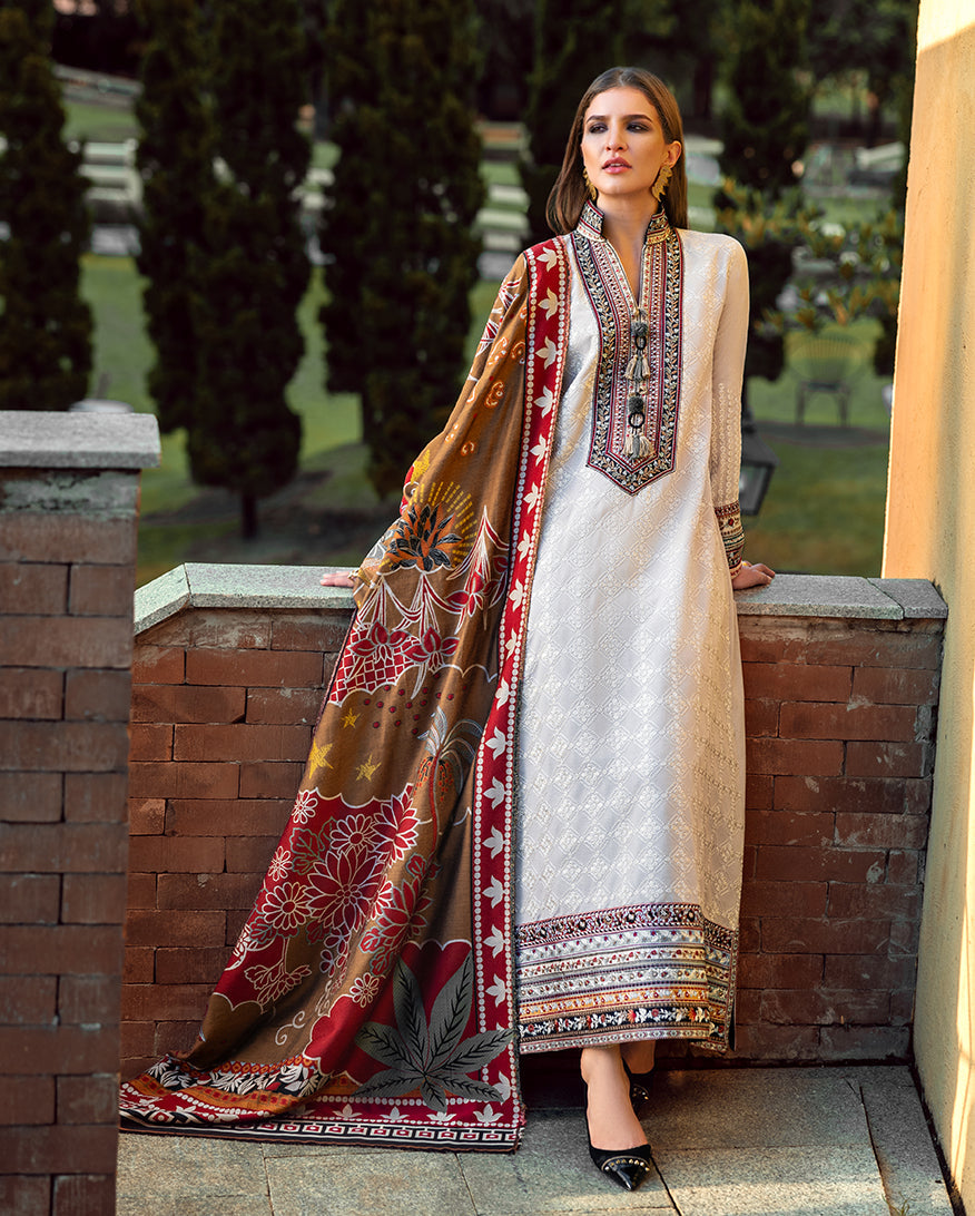 Women Wearing Tuscan Dawn Biscuit Long Shirt for Casual Events - Pakistani Designer Wear for Women in UK | Kifat