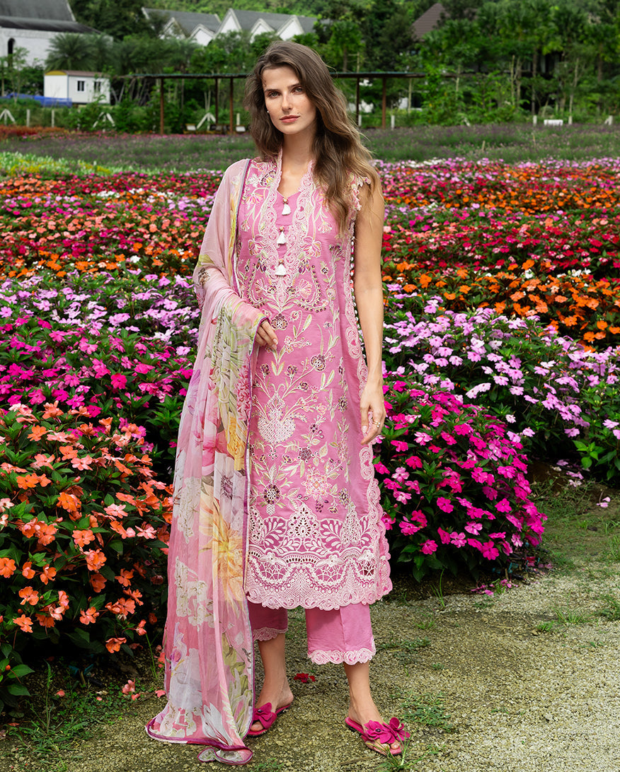 Women Wearing Whimsical Scent Pink Long Shirt for Festive Events - Pakistani Designer Wear for Women in UK | Kifat