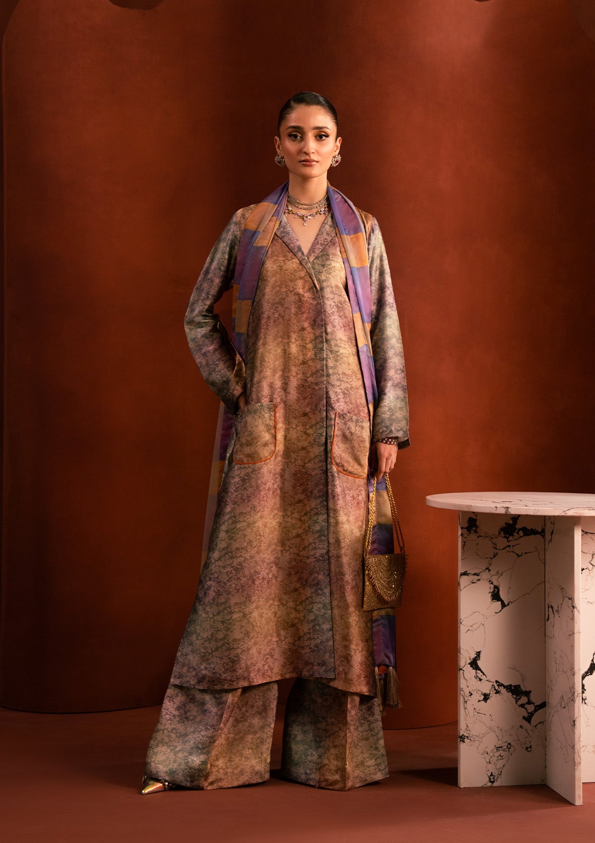 MISS AIK - RTW '25 D2 - LOOK 06 Grey Long Shirt For Luxury Events - Pakistani Designer Wear for Women in UK | Kifat