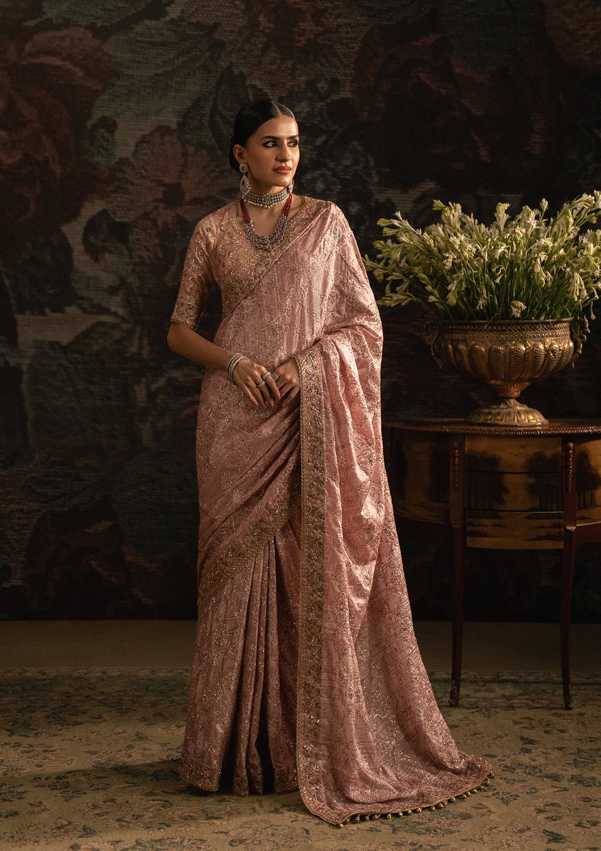 SARI EDIT '25 - LOOK 06 Powder Pink Saree For Formal Events - Pakistani Designer Wear for Women in UK | Kifat