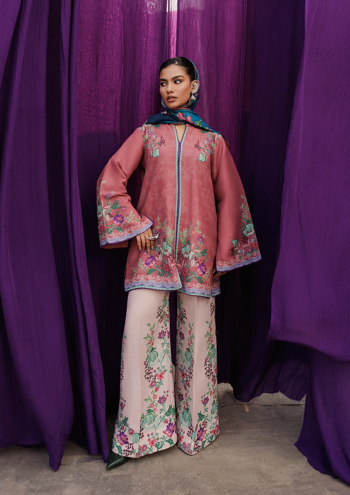 AIK ROZ '25 D2 - KHADDAR - LOOK 02 Pink Short Shirt For Casual Events - Pakistani Designer Wear for Women in UK | Kifat