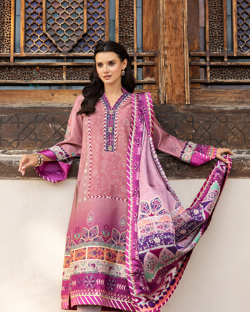 Women Wearing Stella Song Mauve Long Shirt for Festive Events - Pakistani Designer Wear for Women in UK | Kifat