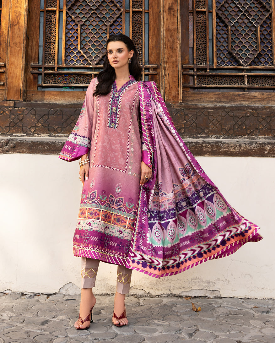 Women Wearing Stella Song Mauve Long Shirt for Festive Events - Pakistani Designer Wear for Women in UK | Kifat