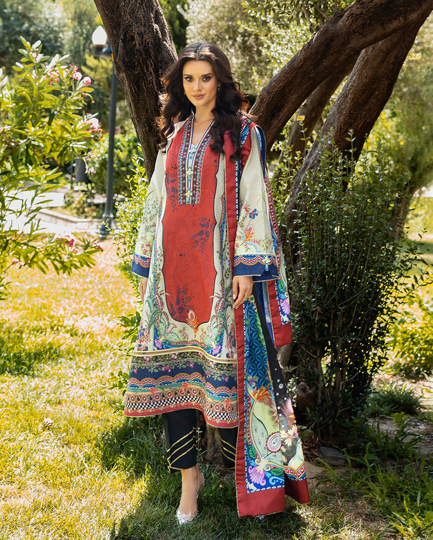 Women Wearing Ethereal Gleam Off White Long Shirt for Festive Events - Pakistani Designer Wear for Women in UK | Kifat