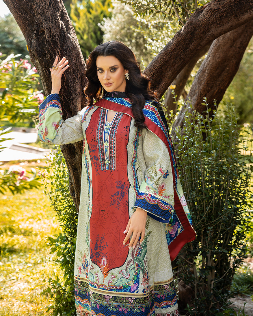 Women Wearing Ethereal Gleam Off White Long Shirt for Festive Events - Pakistani Designer Wear for Women in UK | Kifat