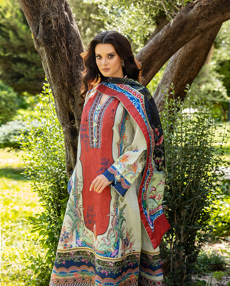 Women Wearing Ethereal Gleam Off White Long Shirt for Festive Events - Pakistani Designer Wear for Women in UK | Kifat