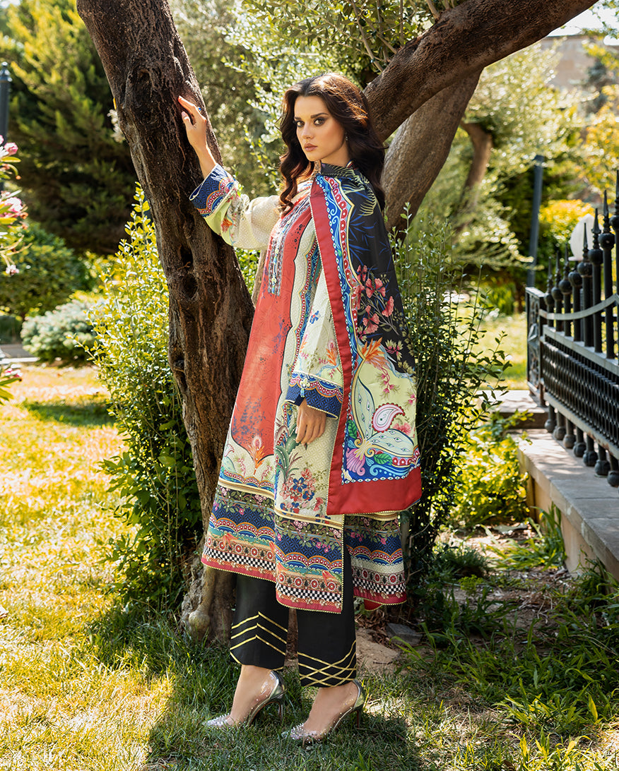 Women Wearing Ethereal Gleam Off White Long Shirt for Festive Events - Pakistani Designer Wear for Women in UK | Kifat