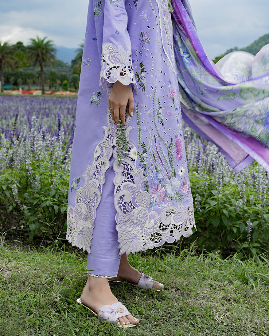 Women Wearing Daisy Reverie Light Purple Long Shirt for Festive Events - Pakistani Designer Wear for Women in UK | Kifat