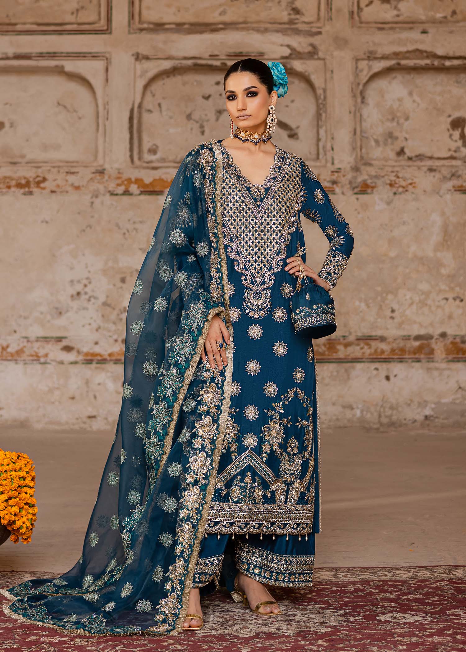 Women Wearing Zinia Zinc Long Shirt For Luxury Formals Events - Pakistani Designer Wear For Women In UK | Kifat