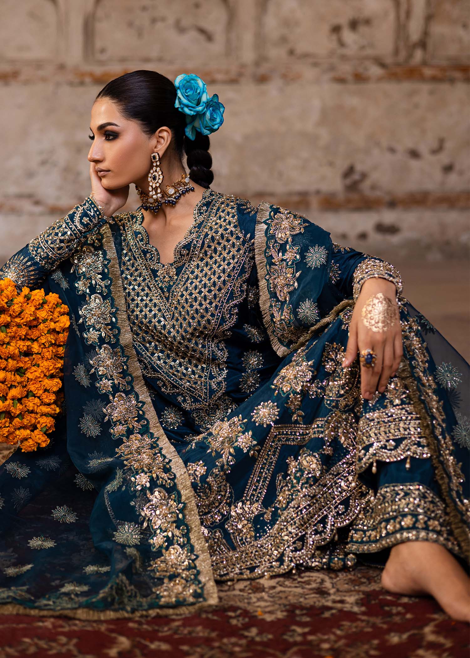 Women Wearing Zinia Zinc Long Shirt For Luxury Formals Events - Pakistani Designer Wear For Women In UK | Kifat