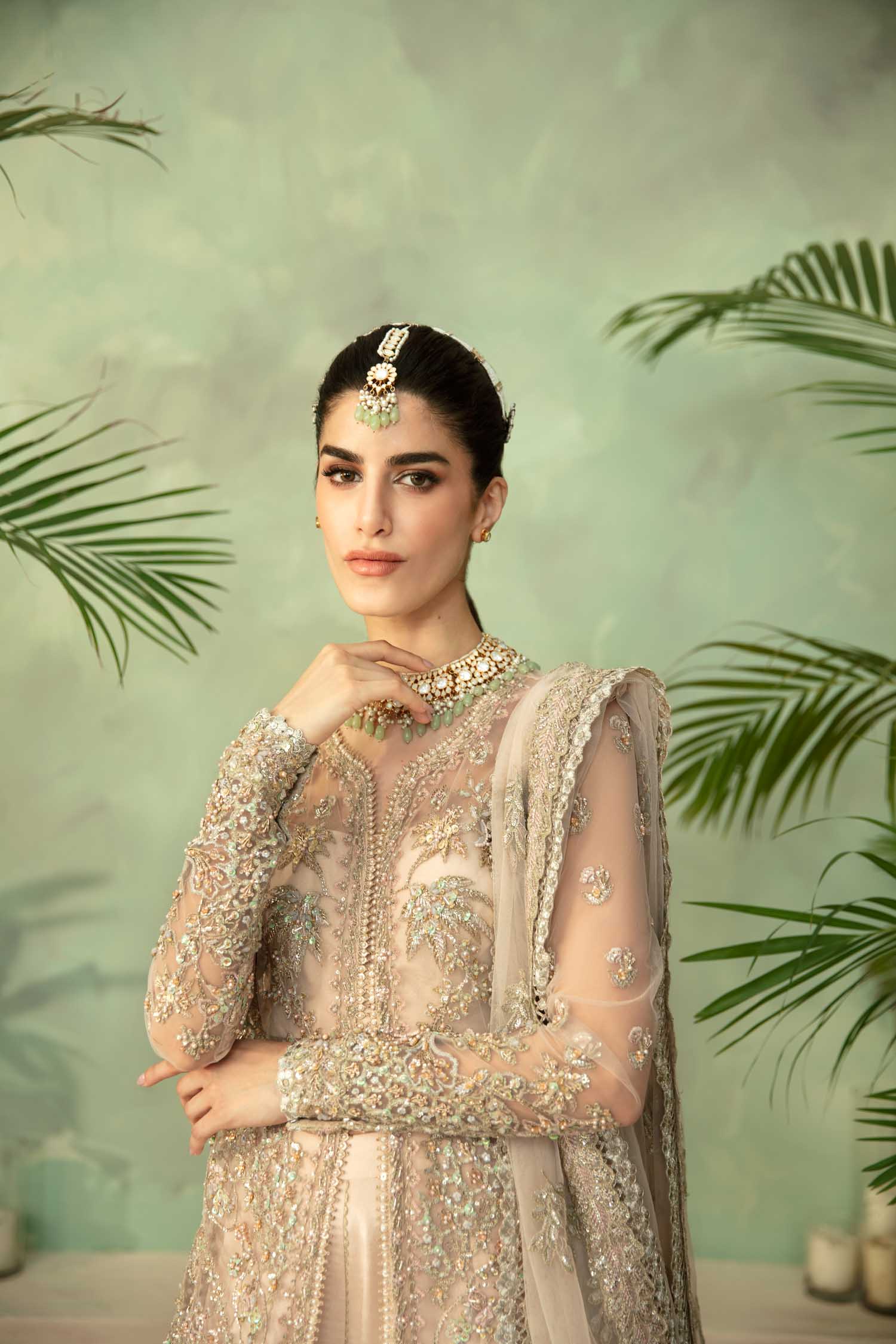 Women Wearing Imperia Cream Long Shirt For Formals Events - Pakistani Designer Wear For Women In UK | Kifat