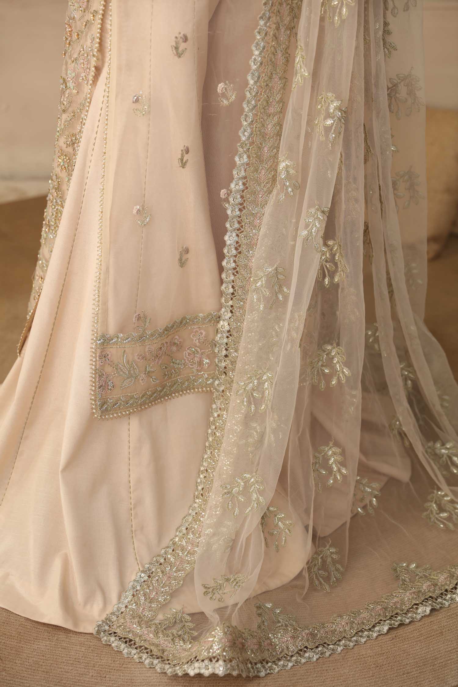 Women Wearing Imperia Cream Long Shirt For Formals Events - Pakistani Designer Wear For Women In UK | Kifat