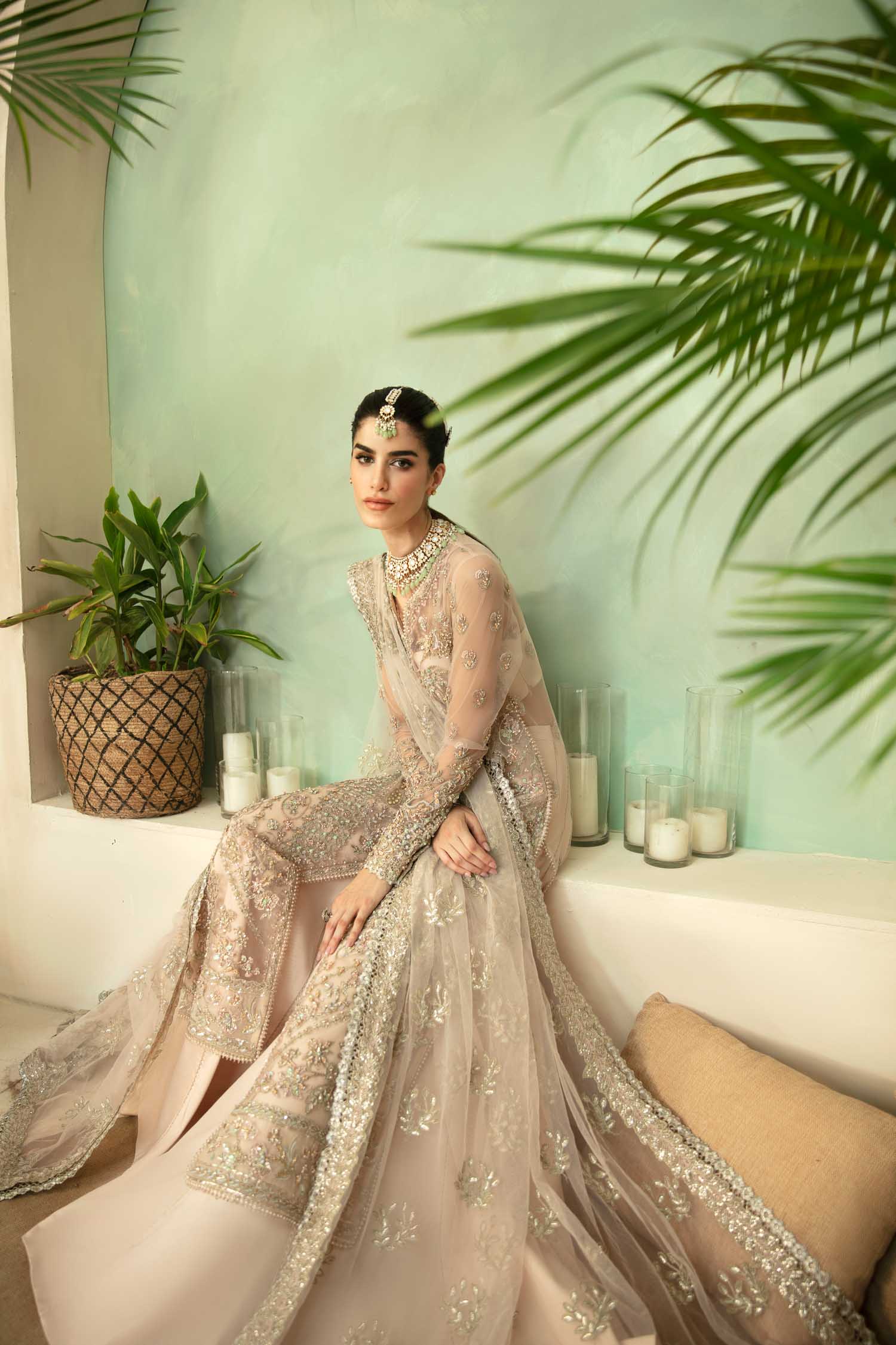 Women Wearing Imperia Cream Long Shirt For Formals Events - Pakistani Designer Wear For Women In UK | Kifat