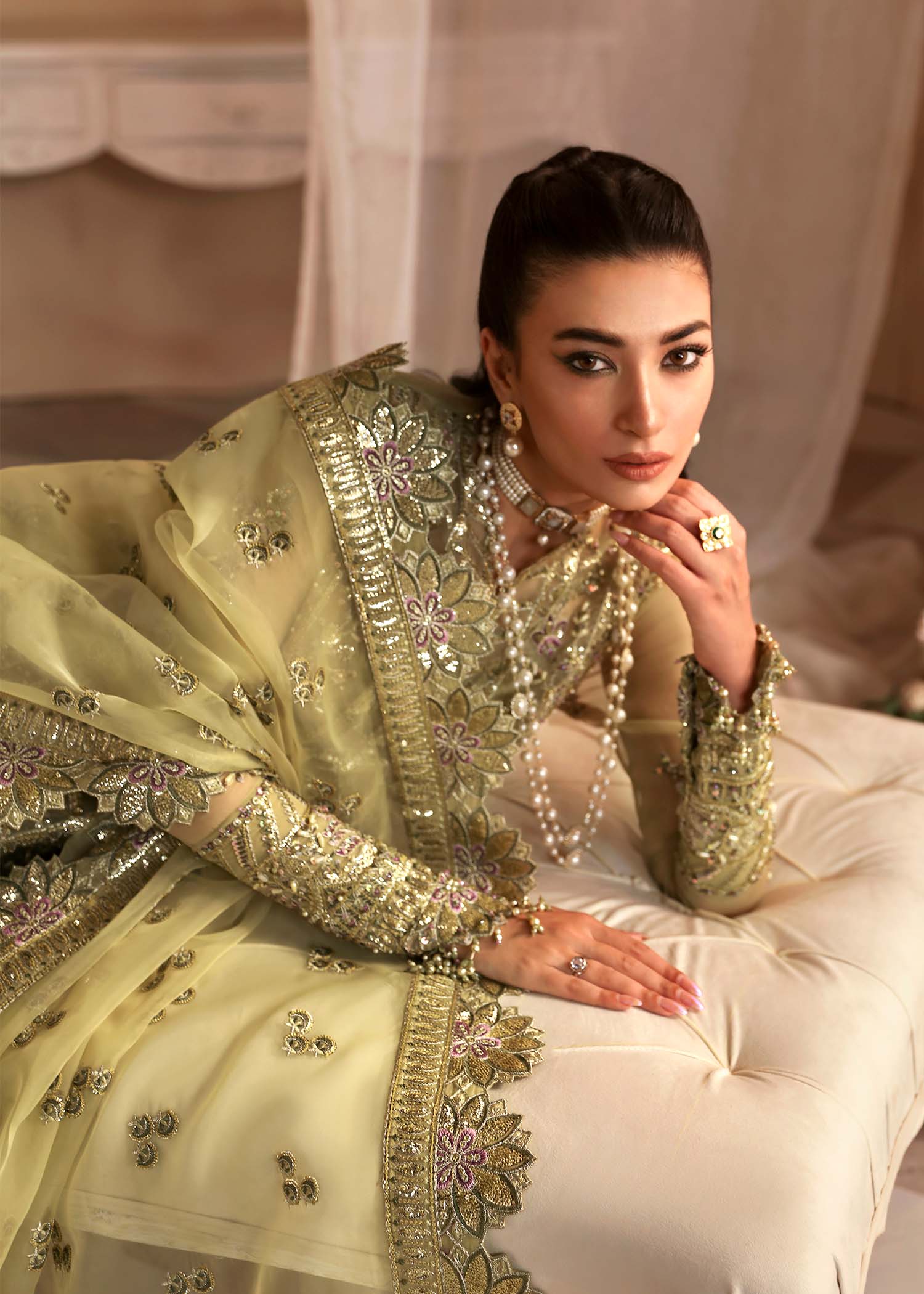 Women Wearing Seren Mint Long Shirt For Formals Events - Pakistani Designer Wear For Women In UK | Kifat