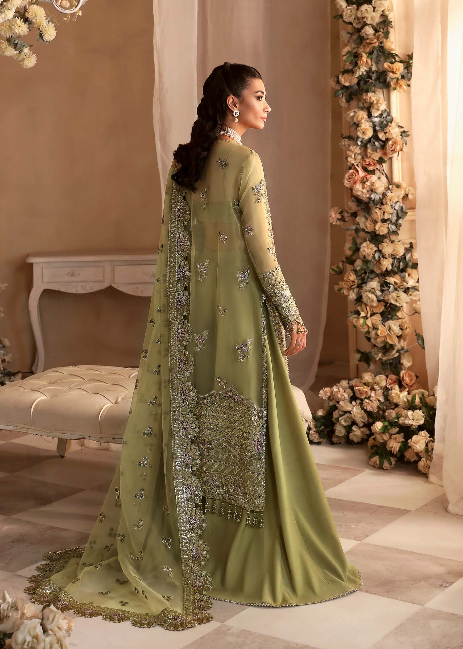 Women Wearing Seren Mint Long Shirt For Formals Events - Pakistani Designer Wear For Women In UK | Kifat