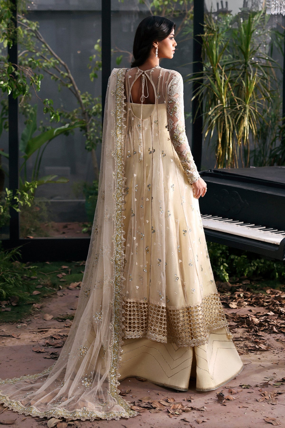 Women Wearing Fleurie Off White Peshwas  For Festive Events - Pakistani Designer Wear For Women In Uk | Kifat
