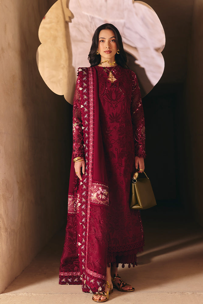 Women Wearing  SEHAZ Maroon Long Shirt with Pants for Festive Events - Pakistani Designer Wear for Women in UK | Kifat