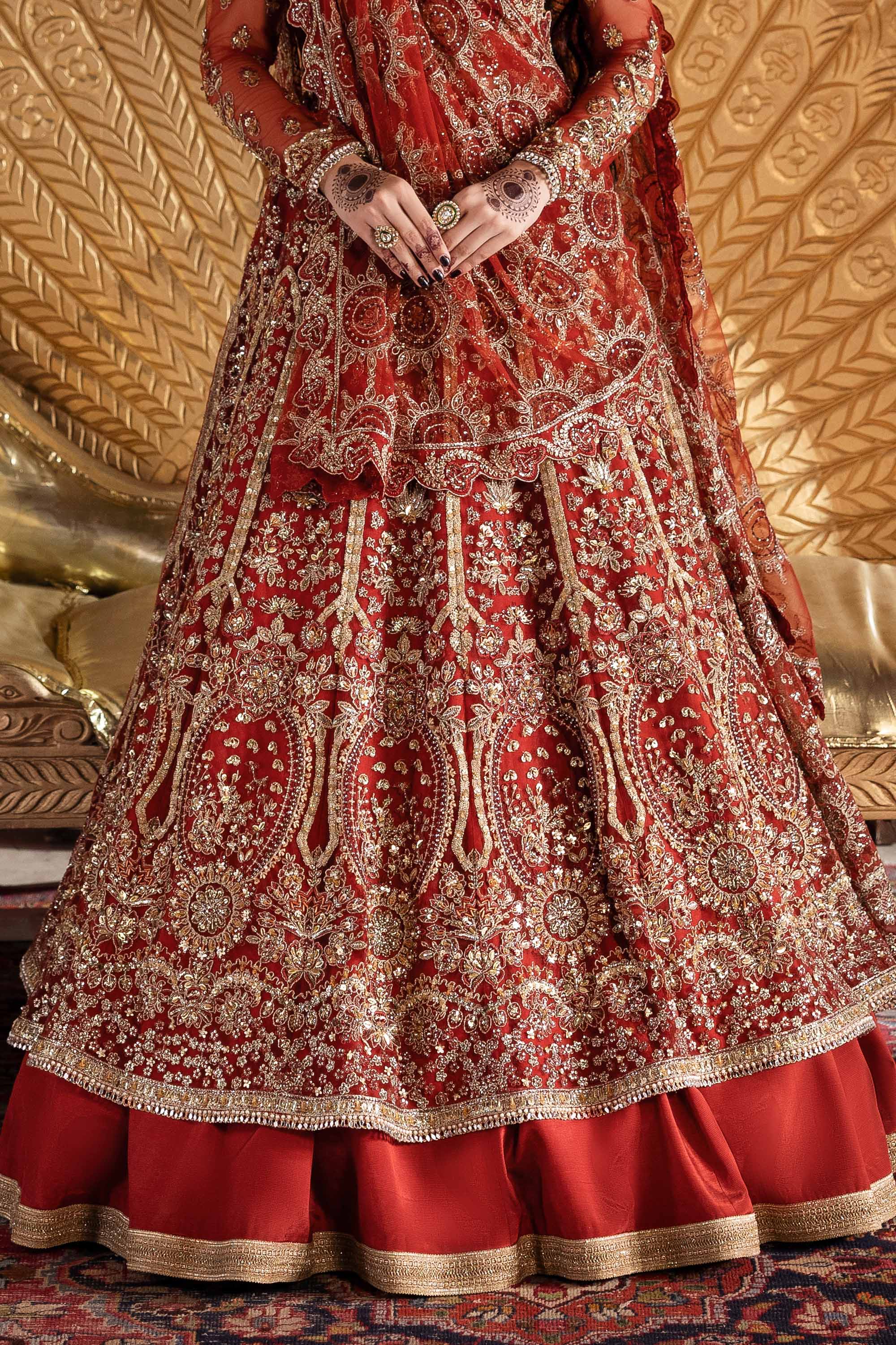 Women Wearing Marjaan Orange Peshwas For Formals Events - Pakistani Designer Wear For Women In UK | Kifat