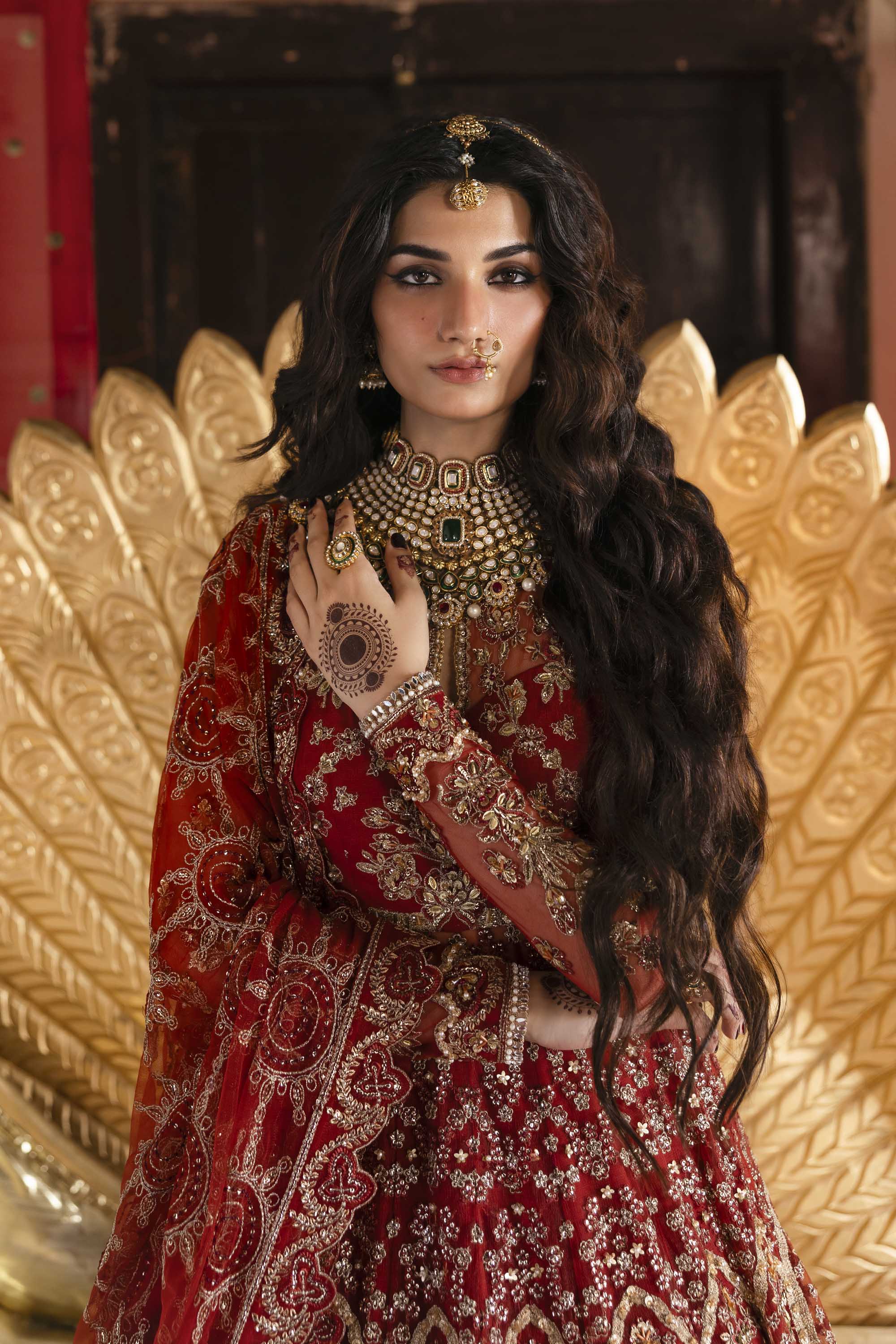 Women Wearing Marjaan Orange Peshwas For Formals Events - Pakistani Designer Wear For Women In UK | Kifat
