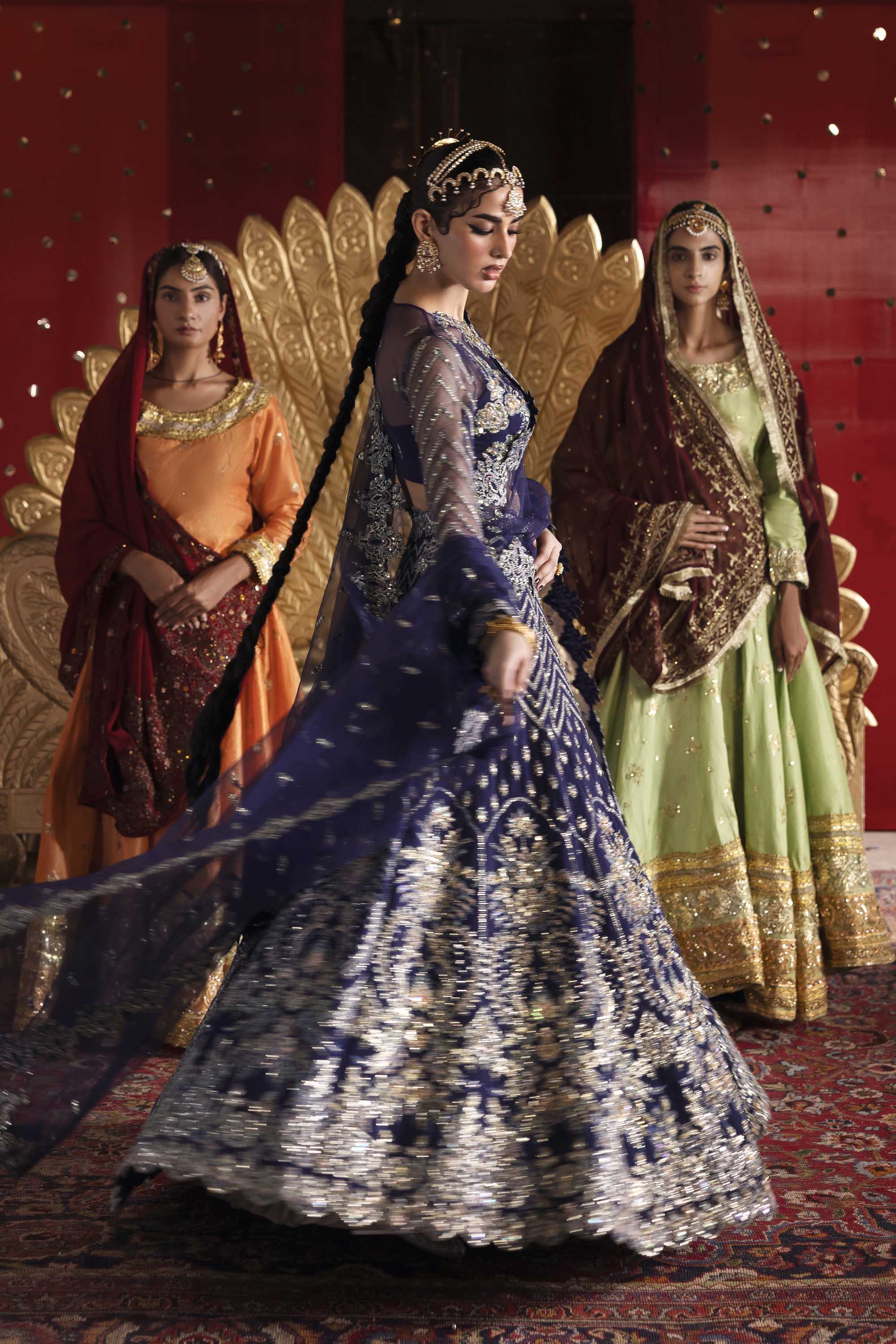 Women Wearing Khanzadi Blue Lehnga Choli For Formals Events - Pakistani Designer Wear For Women In UK | Kifat
