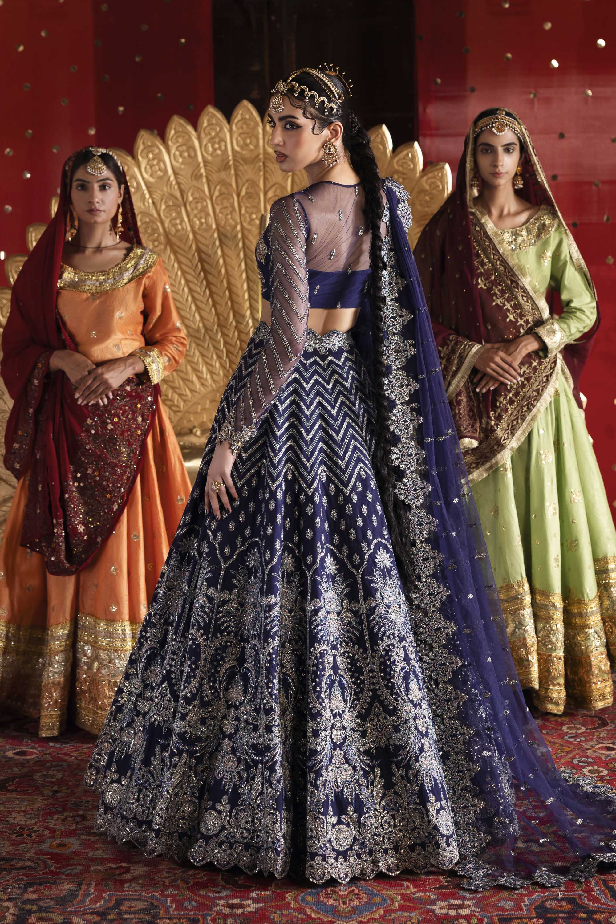 Women Wearing Khanzadi Blue Lehnga Choli For Formals Events - Pakistani Designer Wear For Women In UK | Kifat