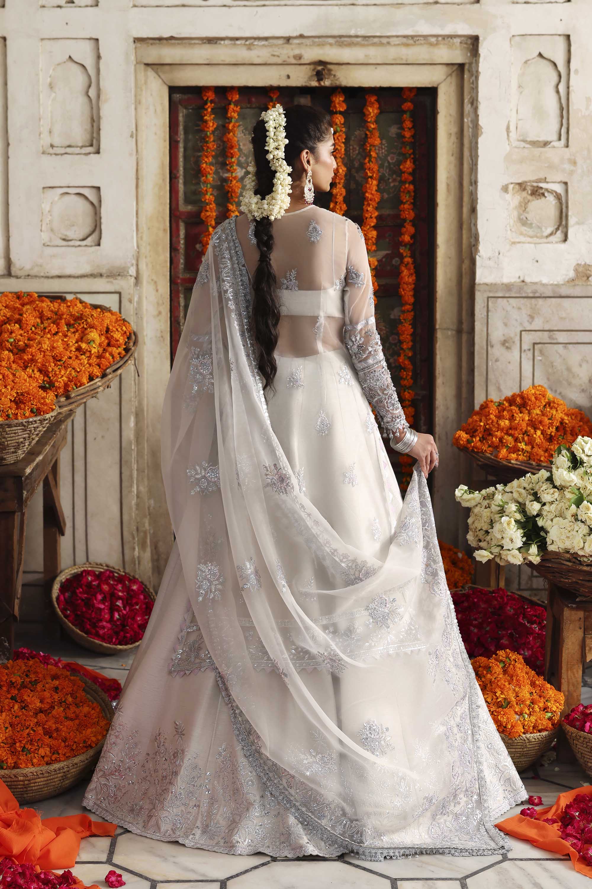 Women Wearing Safina Ivory Front Open Shirt For Formals Events - Pakistani Designer Wear For Women In UK | Kifat
