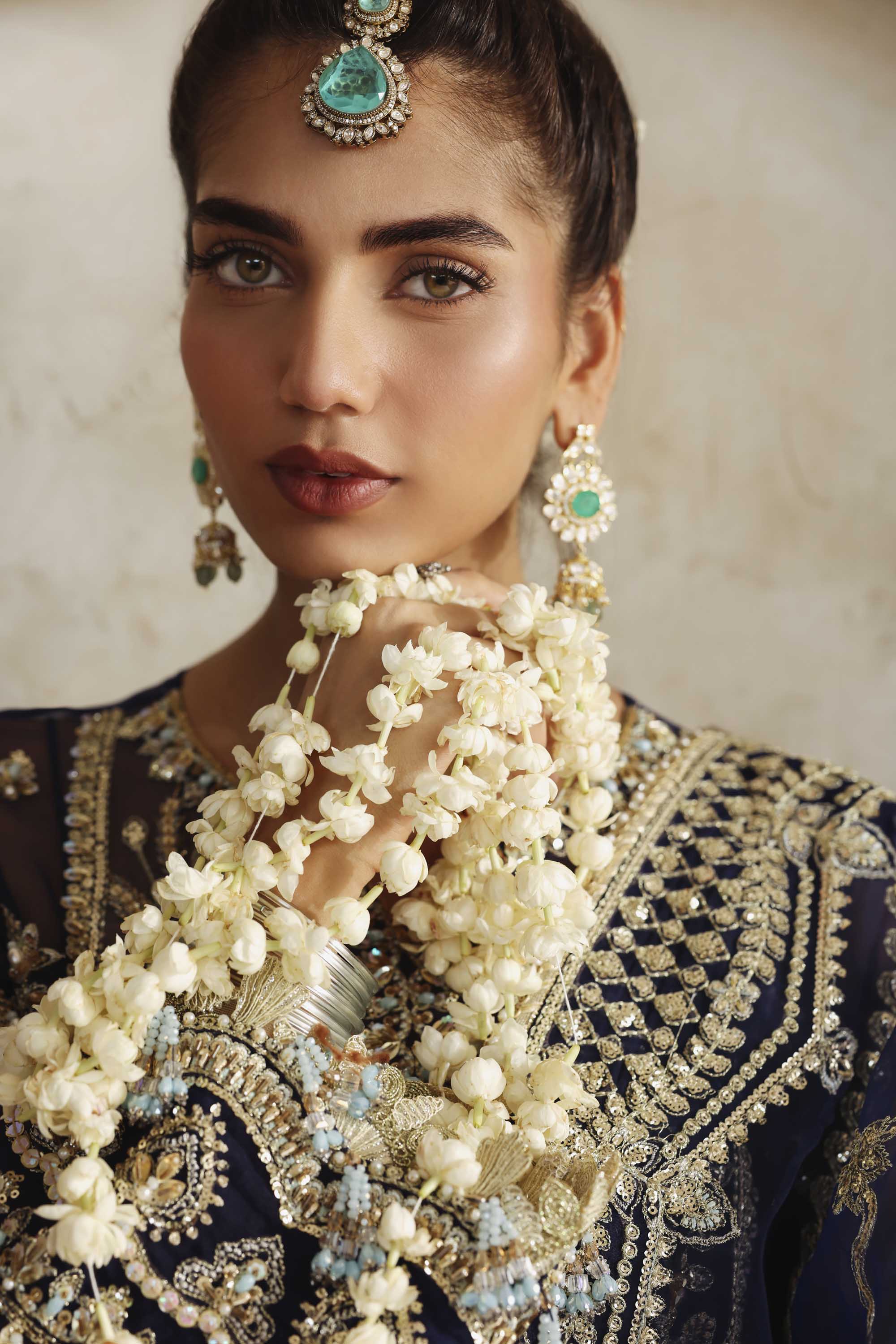 Women Wearing Neelab Blue Long Shirt For Formals Events - Pakistani Designer Wear For Women In UK | Kifat