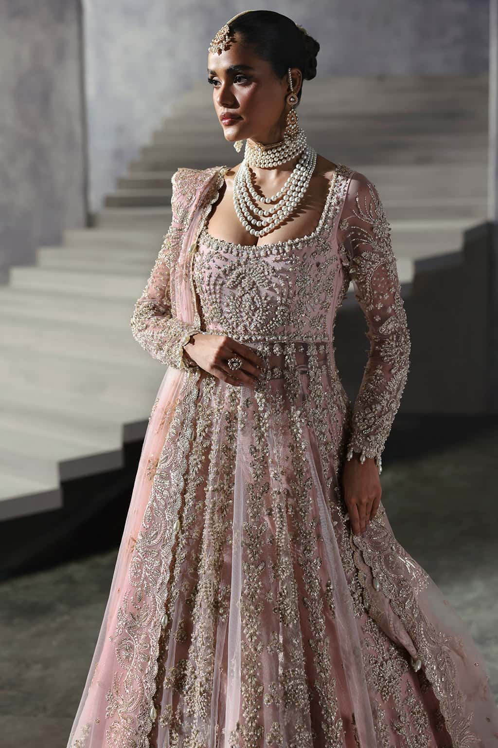 Women Wearing Sofia Light Pink Lehnga  For Bridal Events - Pakistani Designer Wear For Women In Uk | Kifat