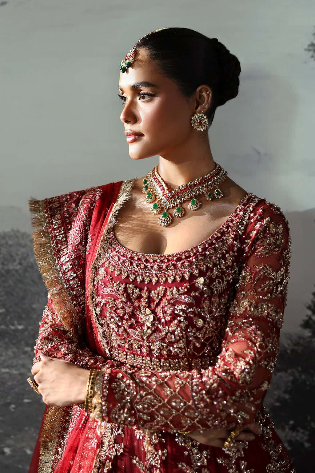 Women Wearing Anastasia Red Lehnga  For Bridal Events - Pakistani Designer Wear For Women In Uk | Kifat