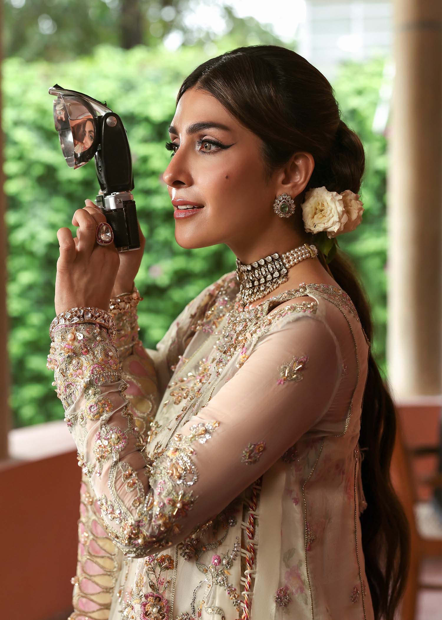Kanwal Malik Chanda Ivory Pishwas for Bridal wear, Guest of Formal Wedding - Pakistani Designer Wear for Women in UK | Kifat