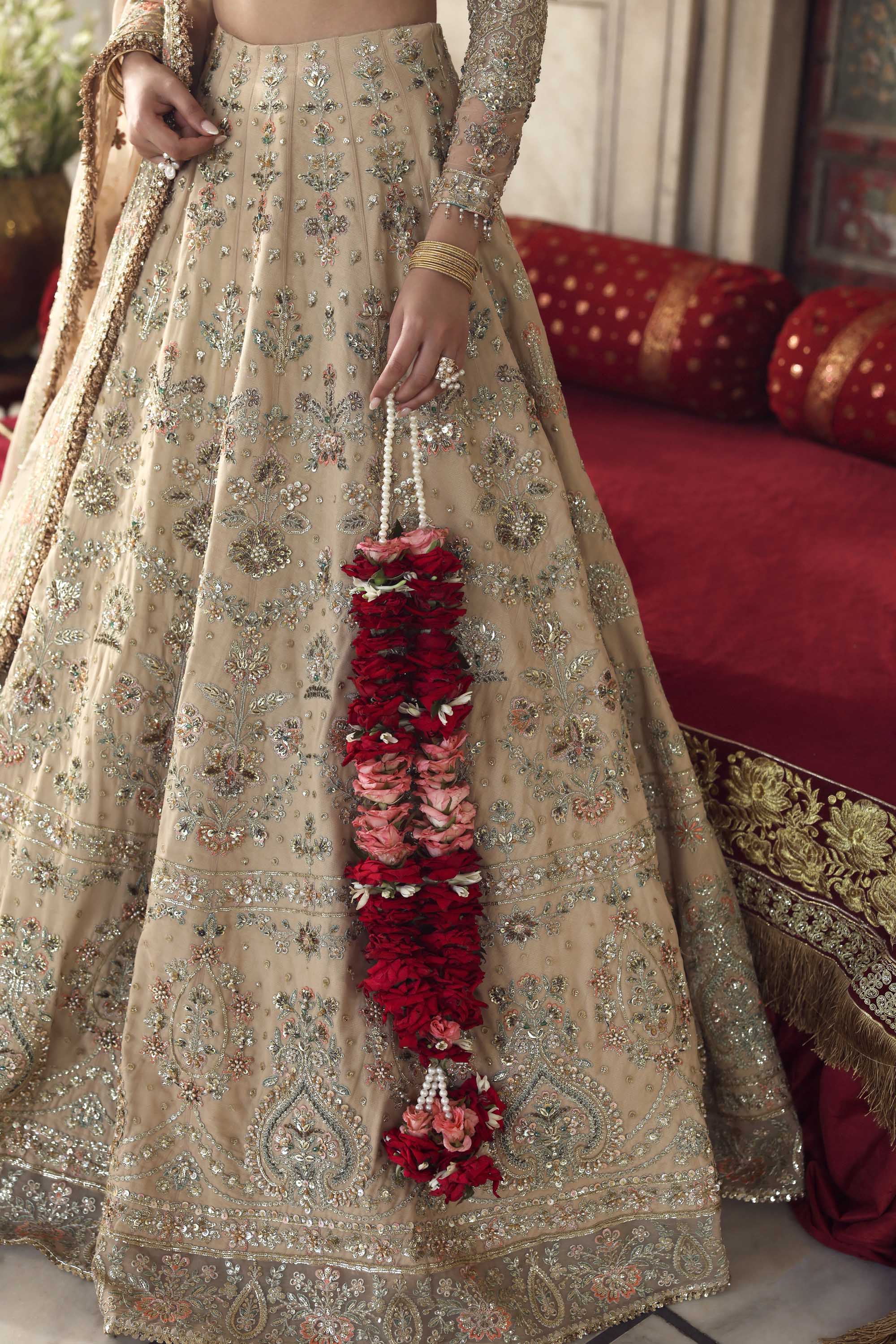 Women Wearing Nuraan Peach Lehnga Choli For Formals Events - Pakistani Designer Wear For Women In UK | Kifat