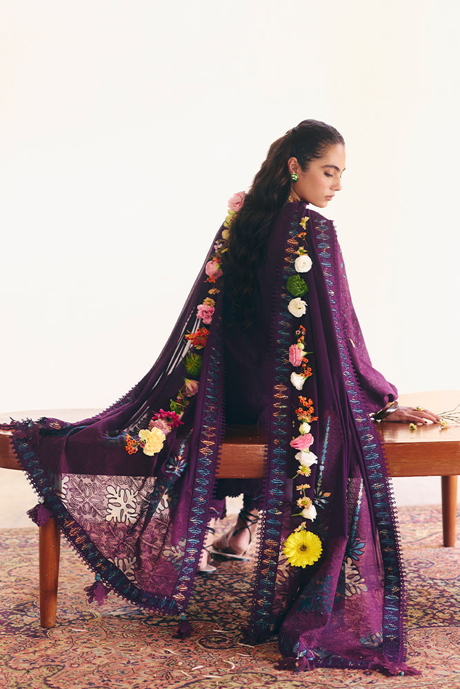 Women Wearing NAYRA Midnight Indigo Long Shirt with Pants for Festive Events - Pakistani Designer Wear for Women in UK | Kifat