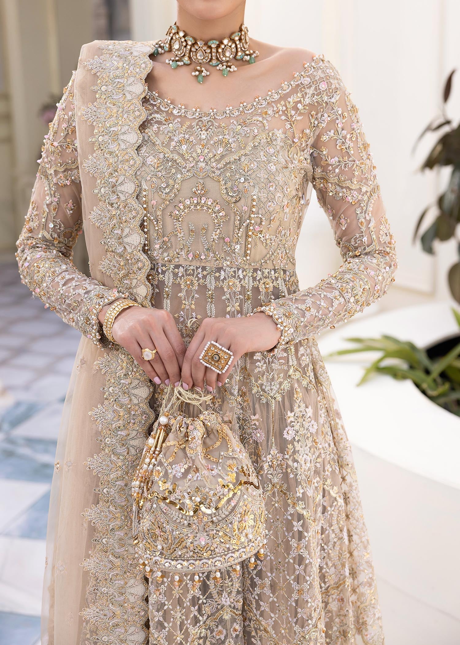 Kanwal Malik Nude Peshwas for Luxury Wedding wear - Pakistani Designer Wear for Women in UK | Kifat