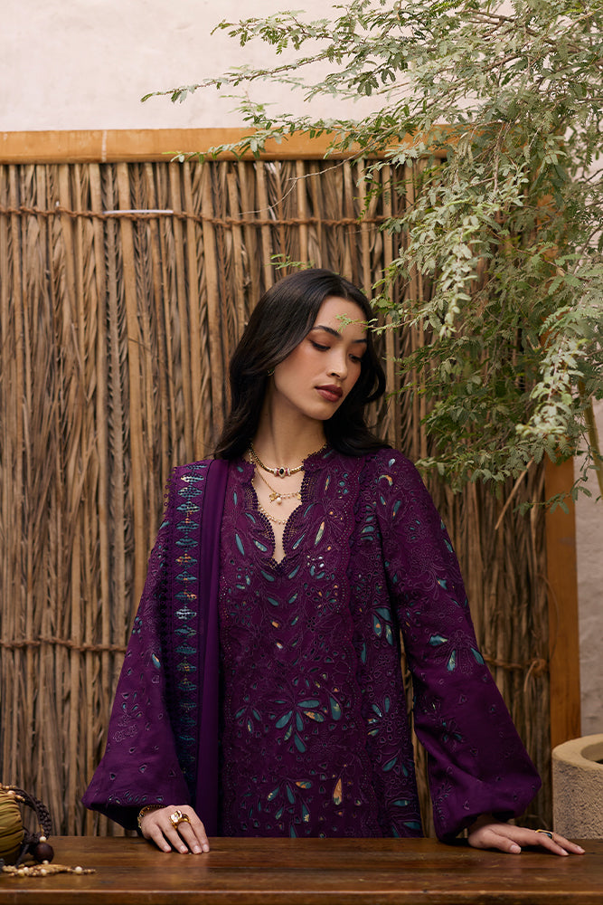 Women Wearing NAYRA Midnight Indigo Long Shirt with Pants for Festive Events - Pakistani Designer Wear for Women in UK | Kifat