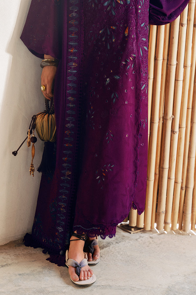 Women Wearing NAYRA Midnight Indigo Long Shirt with Pants for Festive Events - Pakistani Designer Wear for Women in UK | Kifat