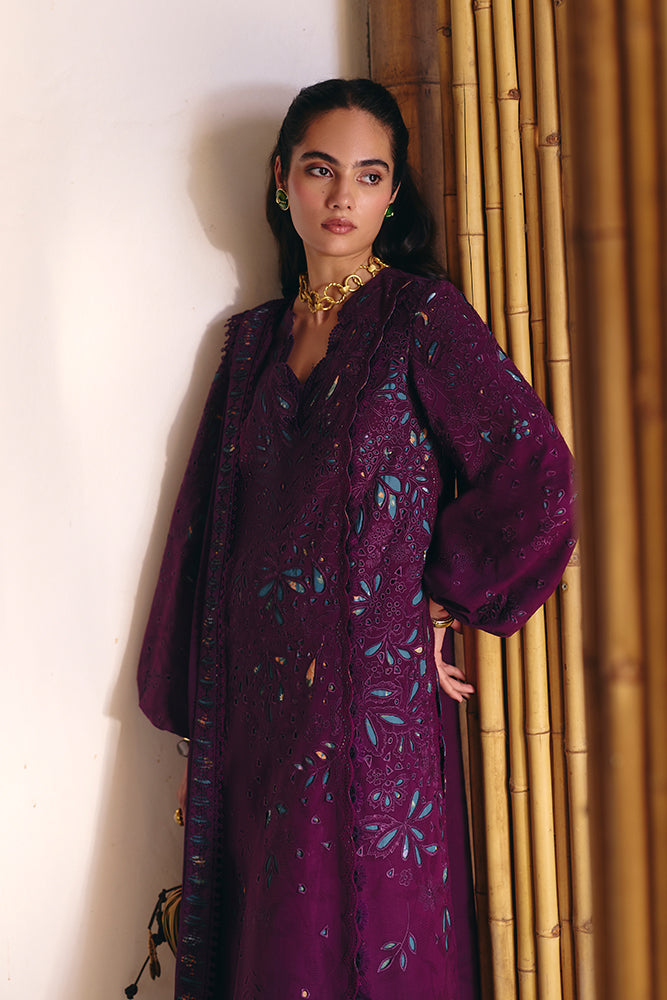 Women Wearing NAYRA Midnight Indigo Long Shirt with Pants for Festive Events - Pakistani Designer Wear for Women in UK | Kifat