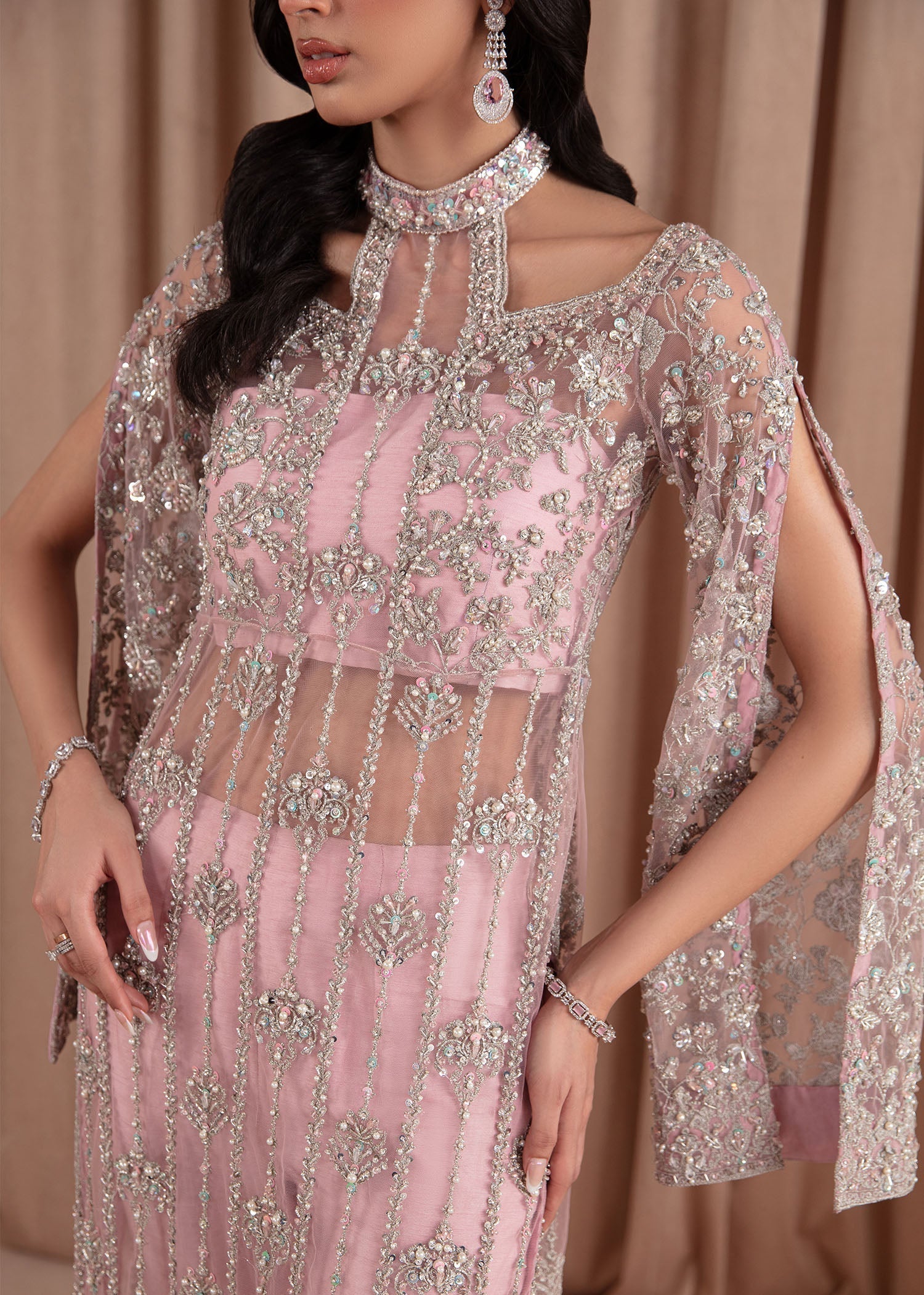 Kanwal Malik Pink Shirt with cigarette pants for Luxury Wedding wear - Pakistani Designer Wear for Women in UK | Kifat